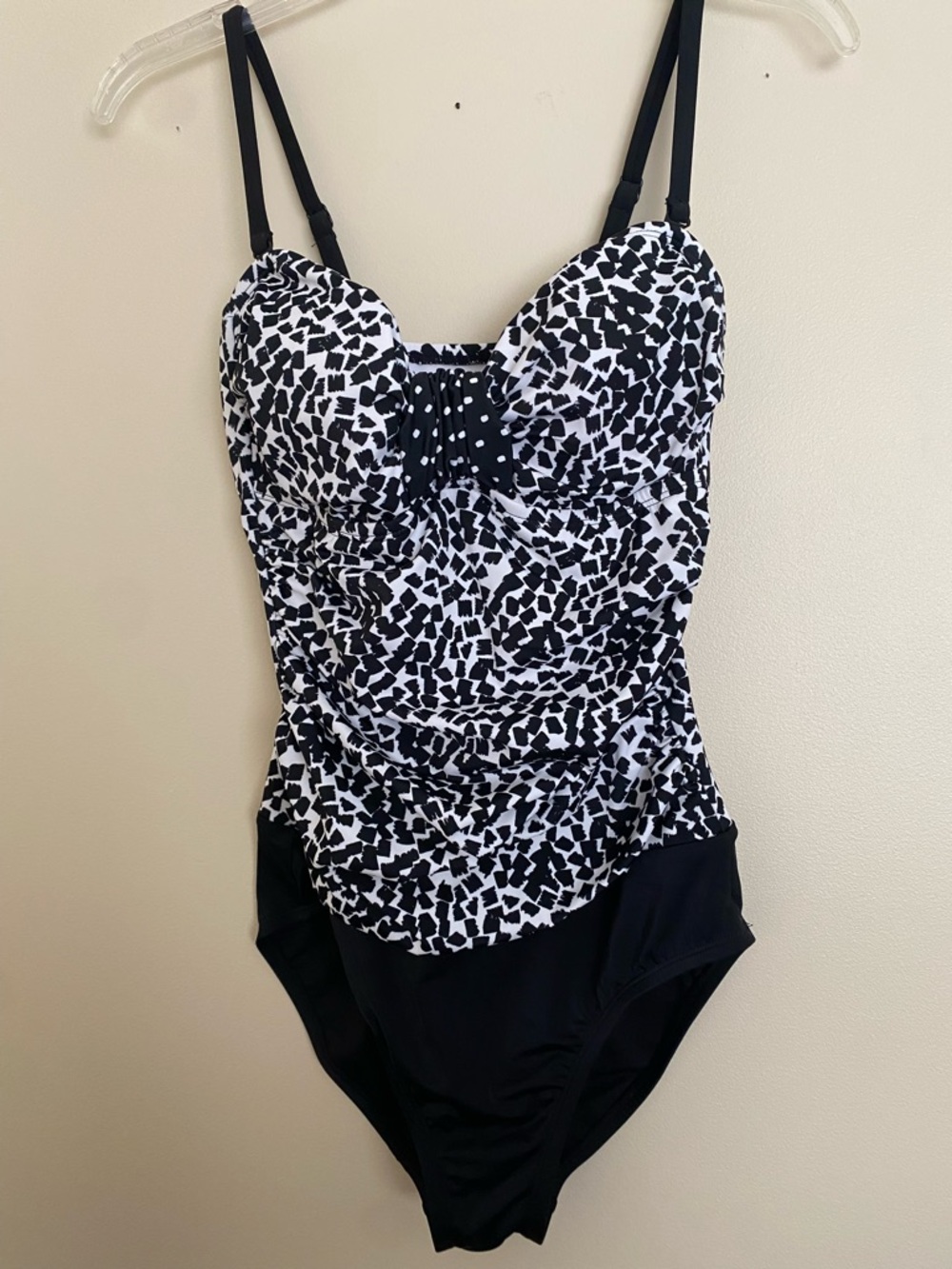 24th & Ocean Black and White Abstract Print One-Piece Swimsuit